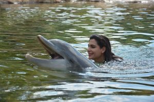Shakira with Dolphins