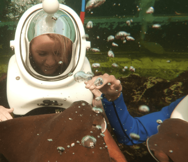 Touching Rays in Sea Trek Miami FL