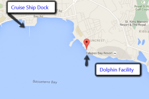 Map to St Kitts Dolphin Facility
