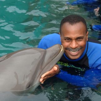Dolphin Kiss During Miami Dolphin Swim