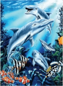 Dolphin Blanket queen size 79 x 95