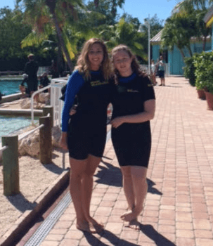 Mother and Daughter had a great time with Dolphins in Miami